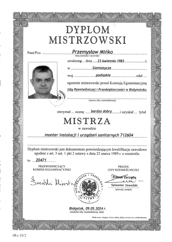 Certyfikat 1